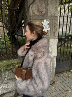 Tilla pelsjakke - Beige