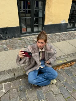 Tilla pelsjakke - Beige
