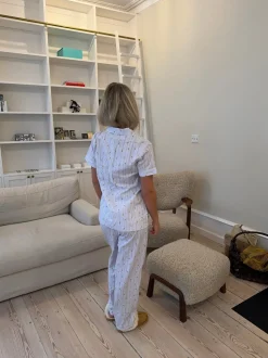 Tinna pyjamas sæt med isvafler - Blå/hvid