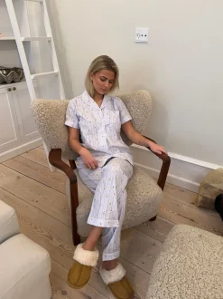 Tinna pyjamas sæt med isvafler - Blå/hvid