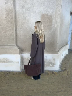 Tolouse ruskindstaske - Mørkebrun