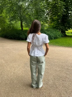 Toria top med blomster - Hvid