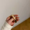 Tove armbånd med mønster - Nude/hvid/brun