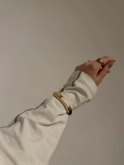 Tove armbånd med mønster - Nude/hvid/brun