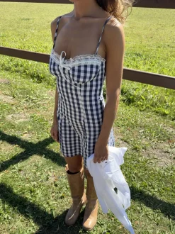 Tracy minikjole - Blå/hvid