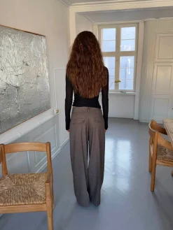 Tulle suitbukser med tern - Brun/sort