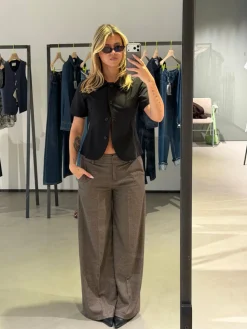 Tulle suitbukser med tern - Brun/sort