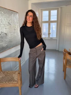 Tulle suitbukser med tern - Brun/sort