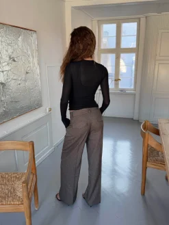 Tulle suitbukser med tern - Brun/sort