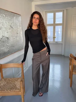 Tulle suitbukser med tern - Brun/sort