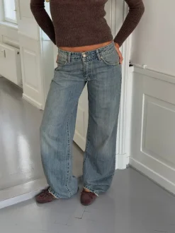 Tuva lavtaljede jeans - Lys denim