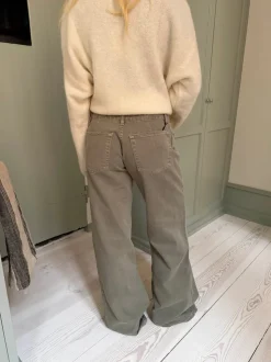 Tuva lavtaljede jeans - Sage grøn