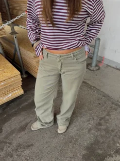 Tuva lavtaljede jeans - Sage grøn