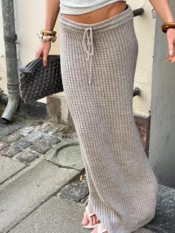 Valeria striknederdel - Beige