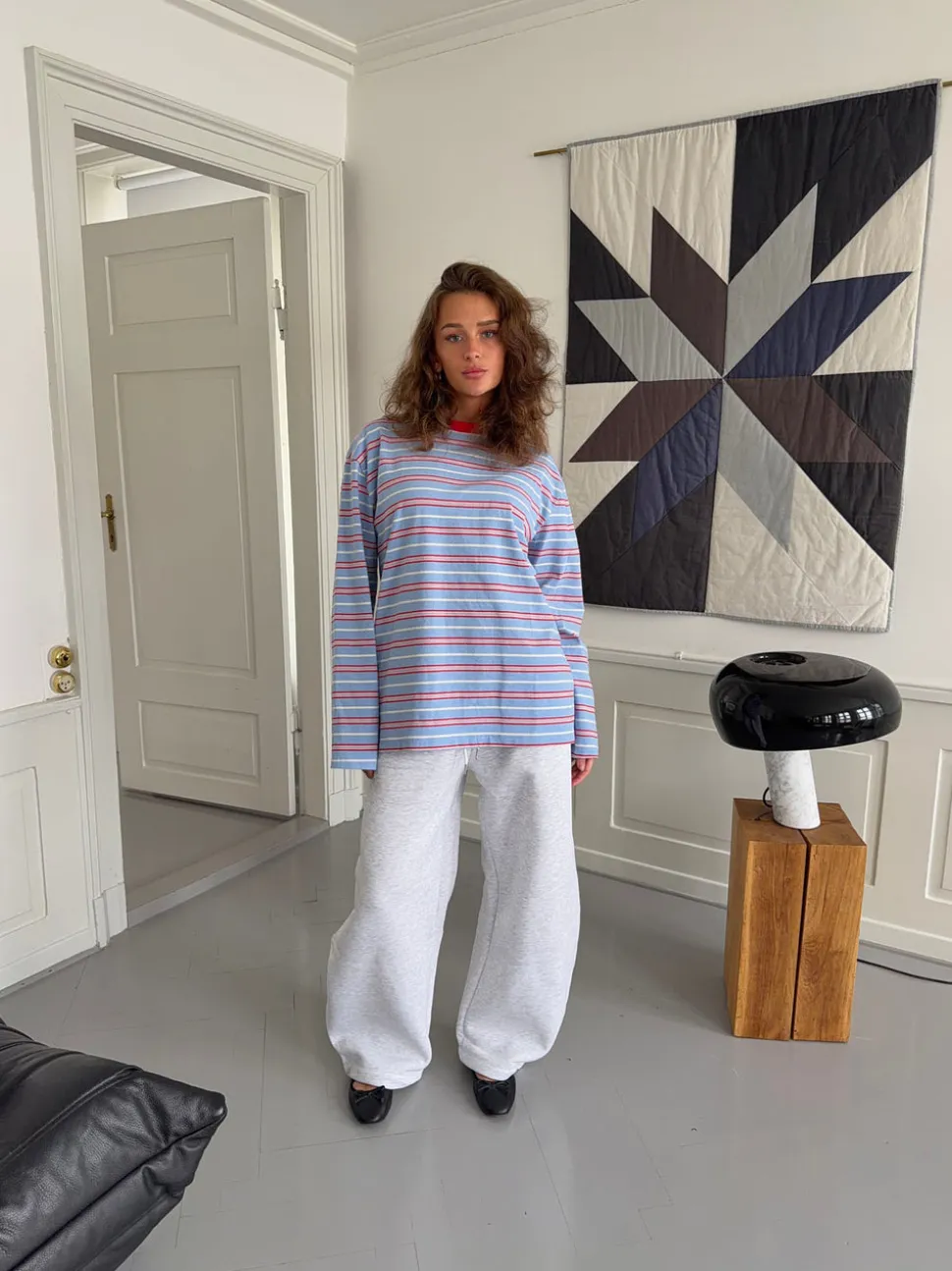 Vera bluse med striber - Rød/hvid/blå