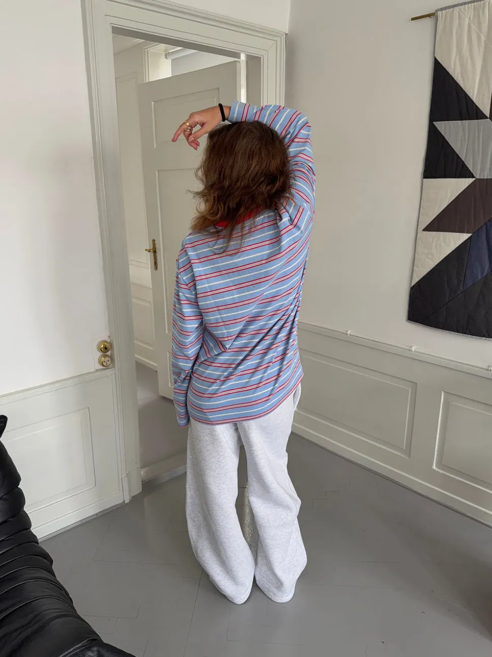 Vera bluse med striber - Rød/hvid/blå