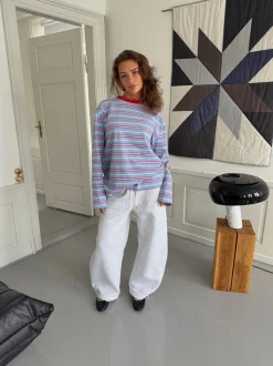 Vera bluse med striber - Rød/hvid/blå