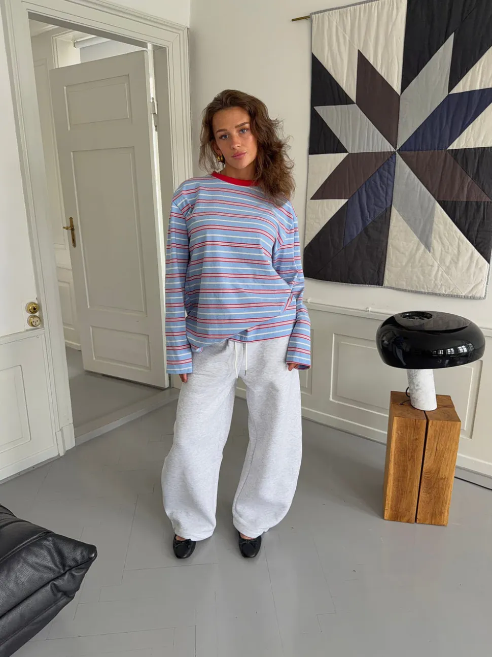 Vera bluse med striber - Rød/hvid/blå