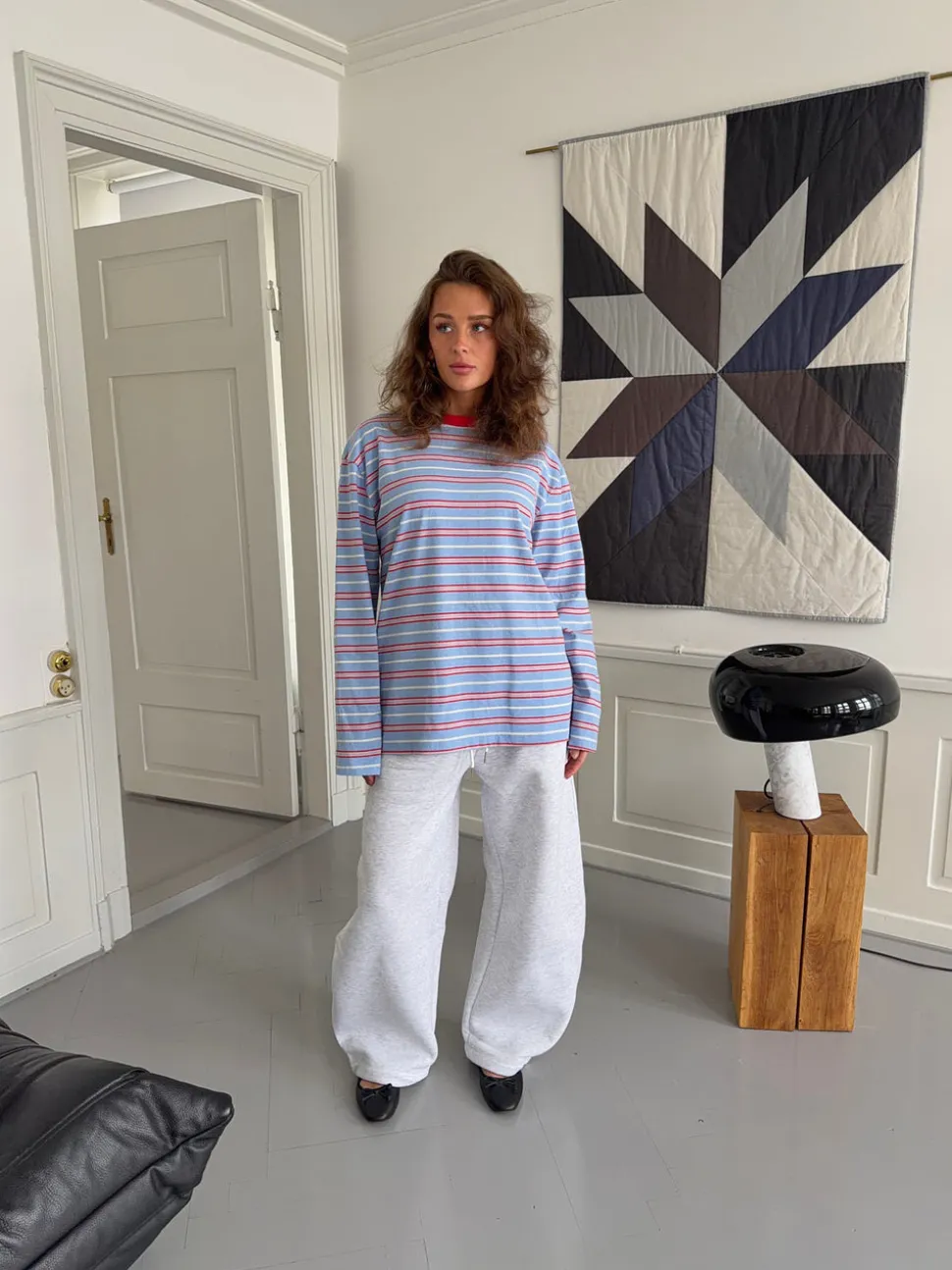 Vera bluse med striber - Rød/hvid/blå