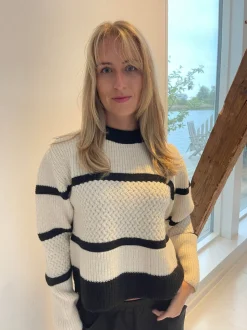 Vittoria striktrøje med striber - Sort/off white
