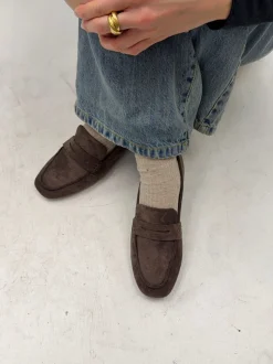 Watson loafers i ruskind - Mørkebrun