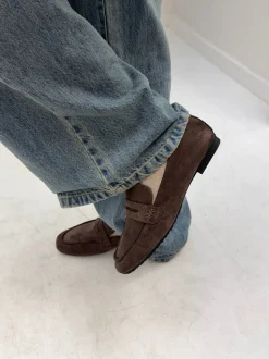 Watson loafers i ruskind - Mørkebrun