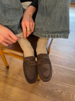 Watson loafers i ruskind - Mørkebrun