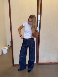 Wilma jeans med detaljer - Mørk denim