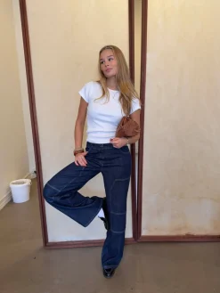 Wilma jeans med detaljer - Mørk denim