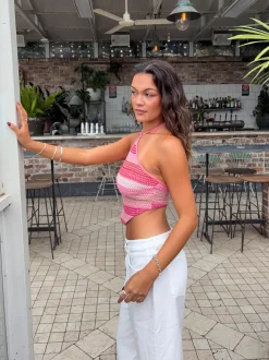Yari halterneck top - Pink
