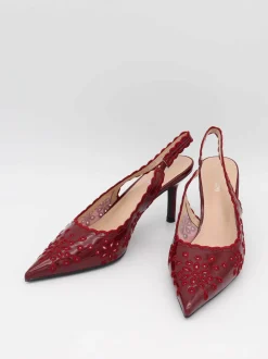 Ydun slingback hæle med detaljer - Rød