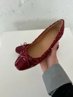 Zamora ballerina sko mønster og sløjfe - Rød