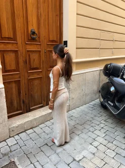 Zeina top med blomst - Hvid/lyserød