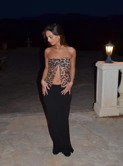 Zita bandeau meshtop - Leopard