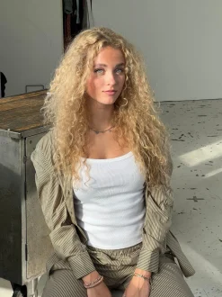 Zuri skjorte med striber - Kaki/beige