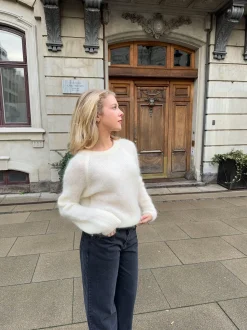 Zuzanna mohair striktrøje - Hvid