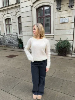 Zuzanna mohair striktrøje - Hvid